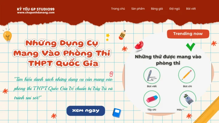 Những dụng cụ được mang vào phòng thi - Kỷ yếu Đà Nẵng GP Studio99
